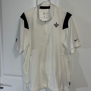 Game worn Nike Dri Fit New Orleans Saints NFL SS On Field Golf Style Jacket L